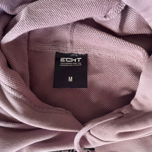 Echt tapered cropped hoodie in mauve. Size medium - Picture 4 of 4